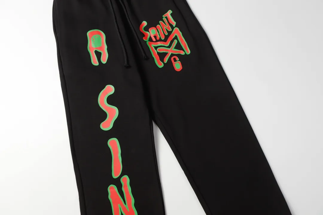 Saint Michael series of fashionable casual long sweatpants Style number: 245P190 Color: Black Size: S M L XL